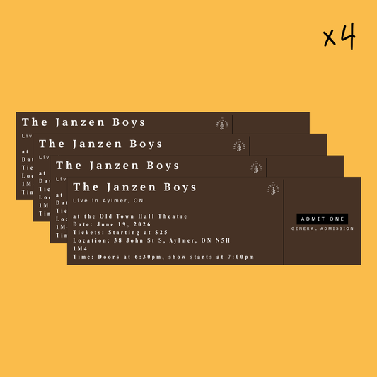 FOUR Tickets to The Janzen Boys Live in Aylmer - Friday, June 19th