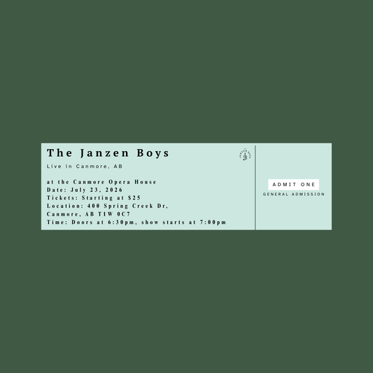 ONE Ticket to The Janzen Boys Live in Canmore - Thursday, July 23rd