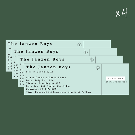 FOUR Tickets to The Janzen Boys Live in Canmore - Thursday, July 23rd