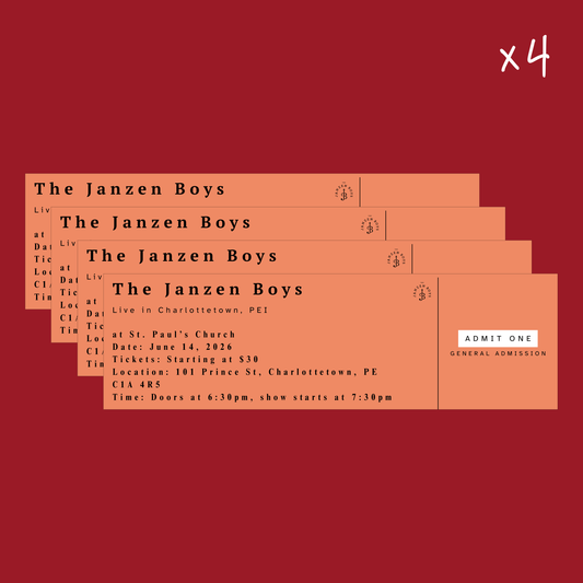 FOUR Tickets to The Janzen Boys Live in Charlottetown - Sunday, June 14th