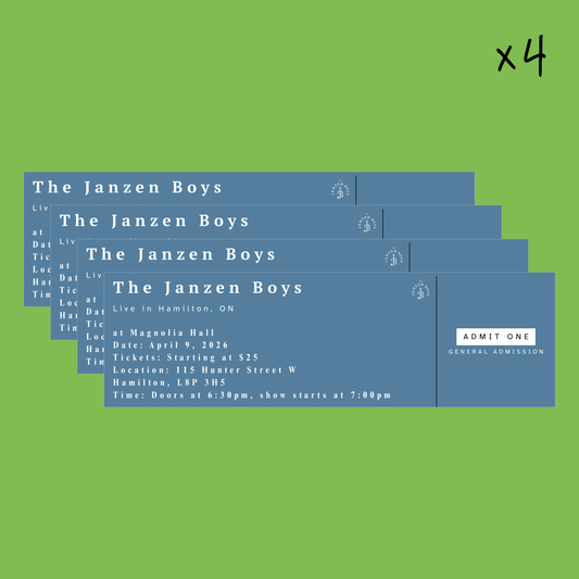 FOUR Tickets to The Janzen Boys Live in Hamilton - Thursday, April 9th