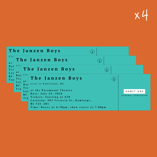 FOUR Tickets to The Janzen Boys Live in Kamloops - Saturday, July 25th