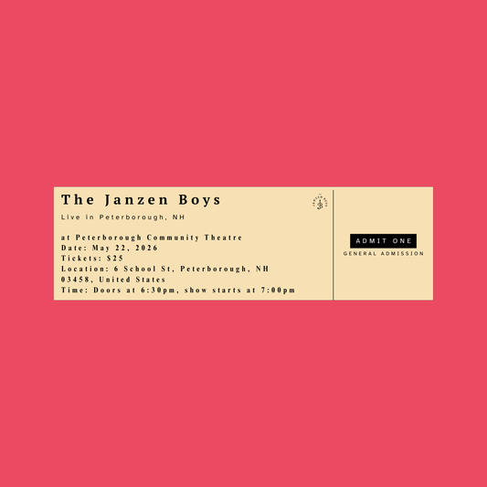 ONE Ticket to The Janzen Boys Live in Peterborough - Friday, May 22nd