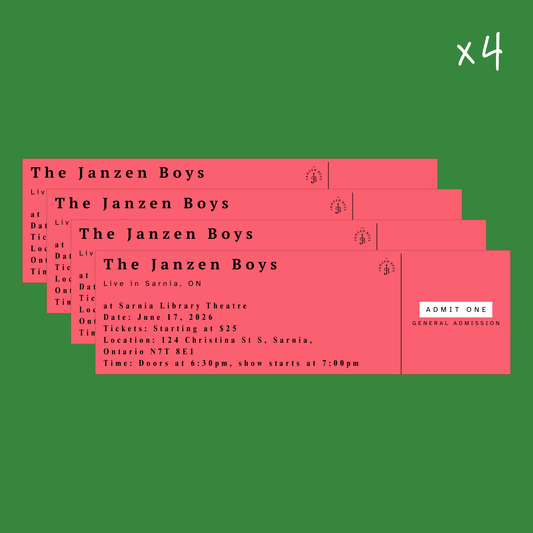 FOUR Tickets to The Janzen Boys Live in Sarnia - Wednesday, June 17th