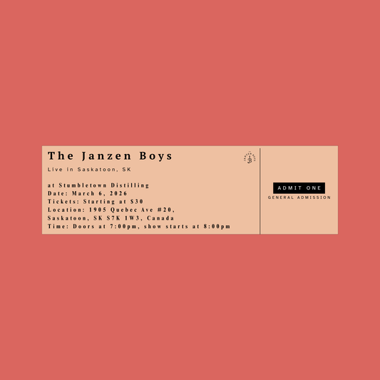 ONE Ticket to The Janzen Boys Live in Saskatoon - Friday, March 6th