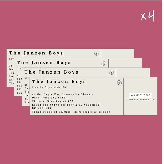 FOUR Tickets to The Janzen Boys Live in Squamish - Thursday, July 30th