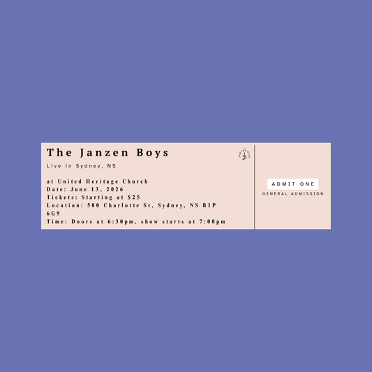 ONE Ticket to The Janzen Boys Live in Sydney - Saturday, June 13th