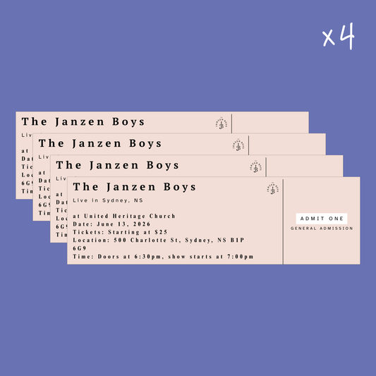 FOUR Tickets to The Janzen Boys Live in Sydney - Saturday, June 13th