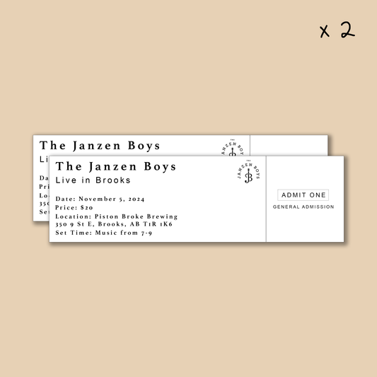 TWO Tickets to The Janzen Boys in Brooks, AB - November 5, 2024