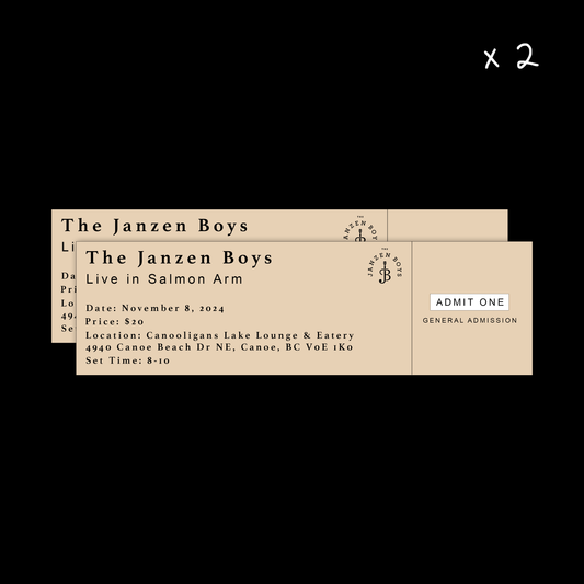 TWO Tickets to The Janzen Boys in Salmon Arm - Friday, November 8, 2024