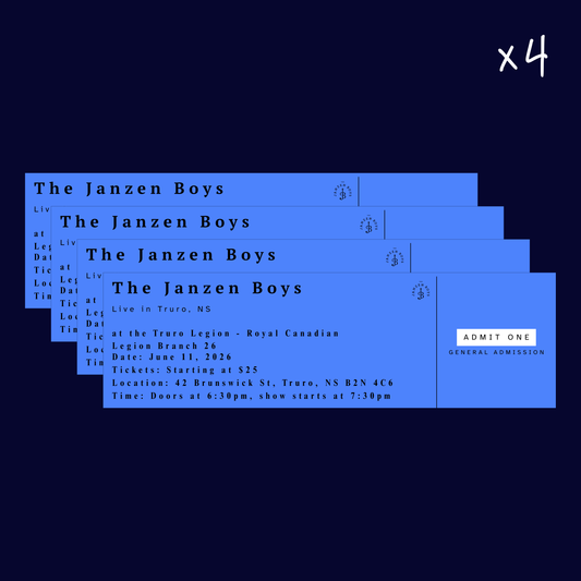FOUR Tickets to The Janzen Boys Live in Truro - Thursday, June 11th