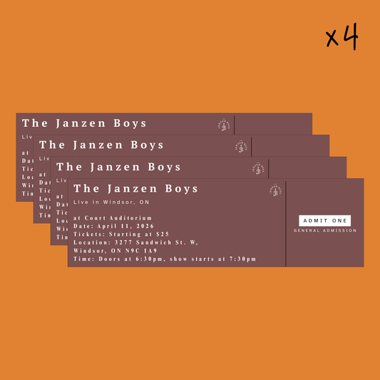 FOUR Tickets to The Janzen Boys Live in Windsor - Saturday, April 11th