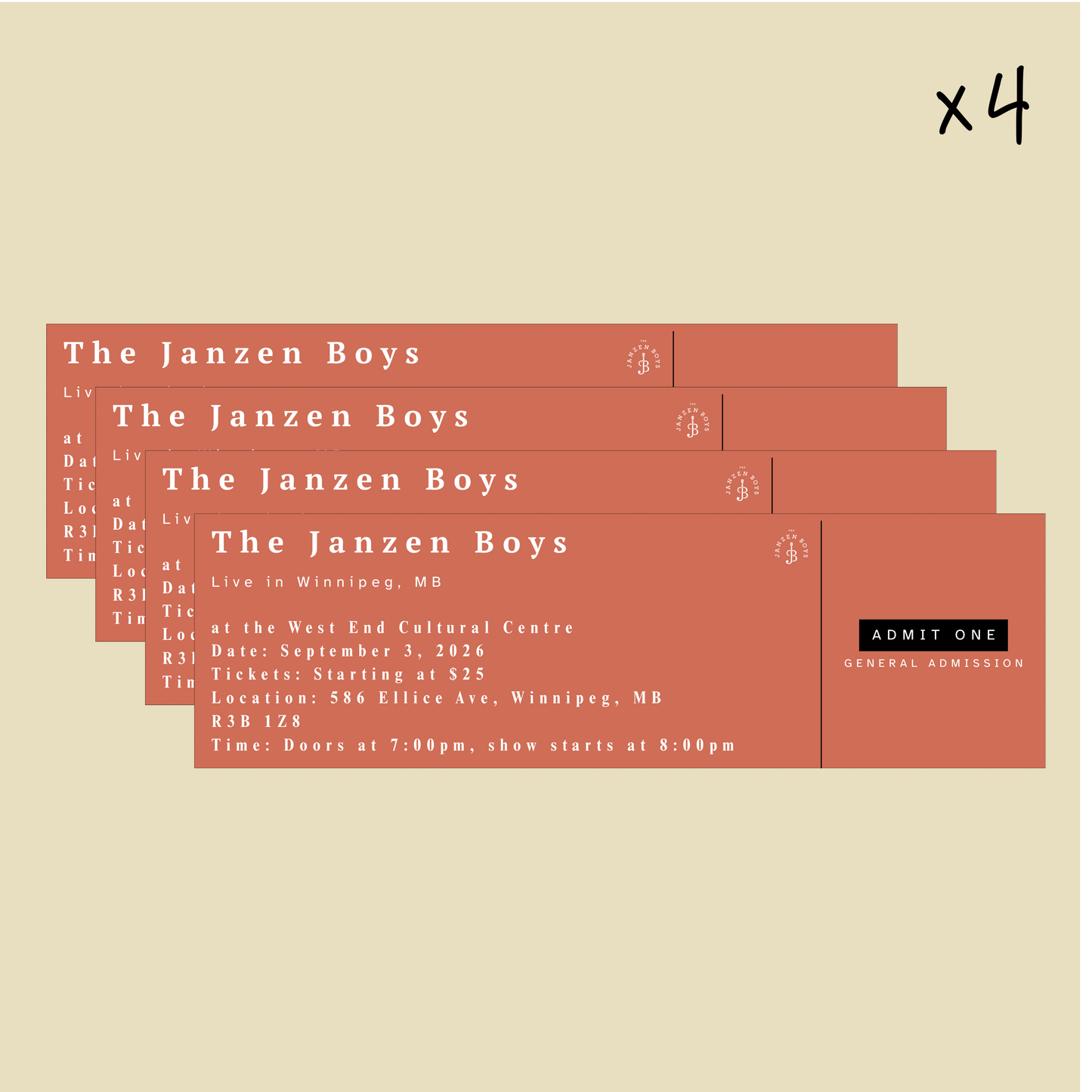 The Janzen Boys Live in Winnipeg - Thursday, September 3rd, 2026
