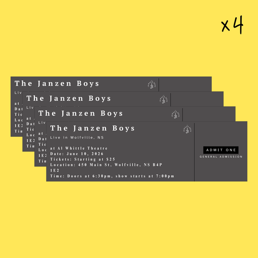 FOUR Tickets to The Janzen Boys Live in Wolfville - Wednesday, June 10th